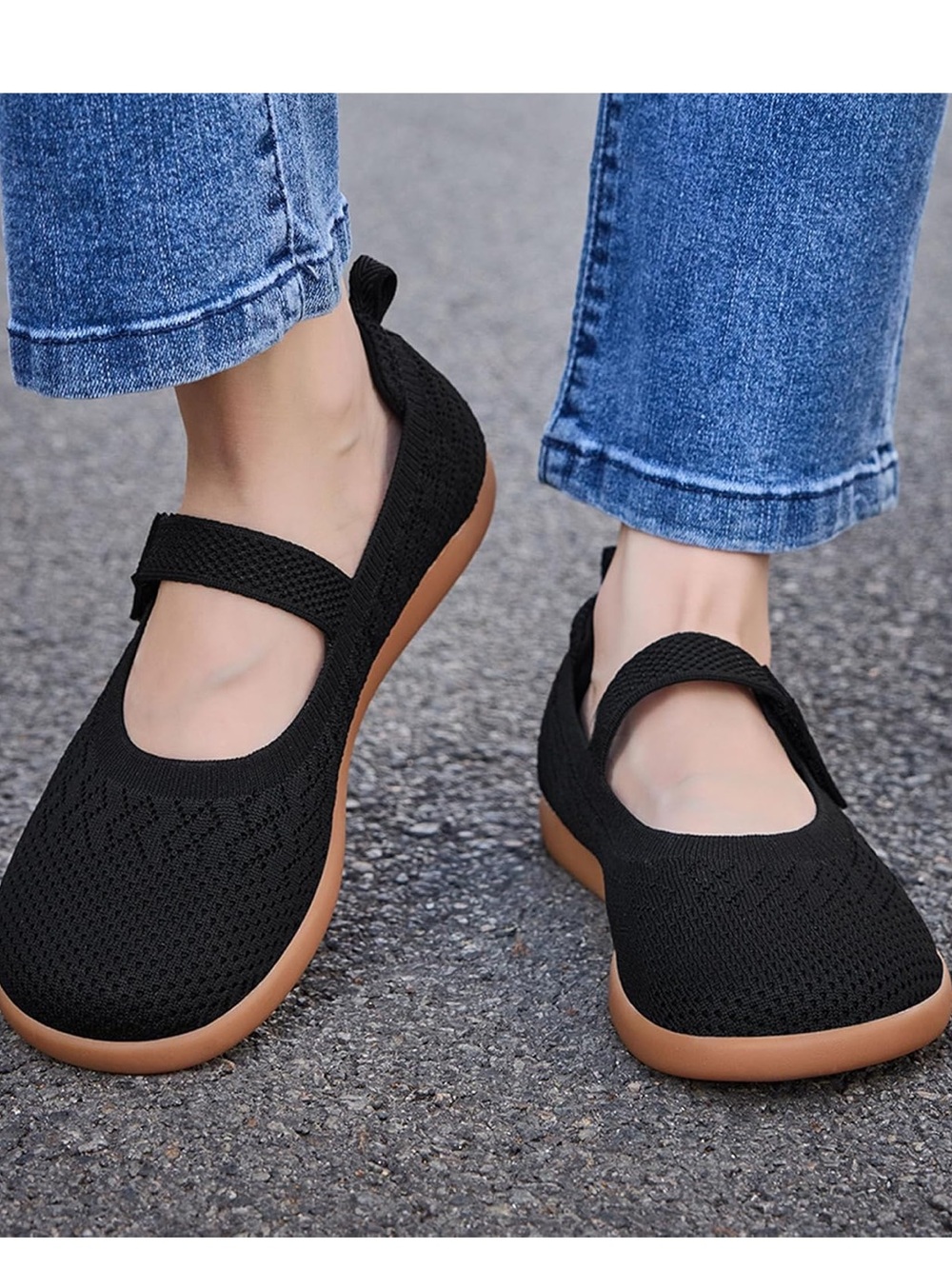 Barefoot Sz 8 Mary Jane Flats Ballet Shoes Wide Toe Box Knit Adjustable Strap - Picture 5 of 6